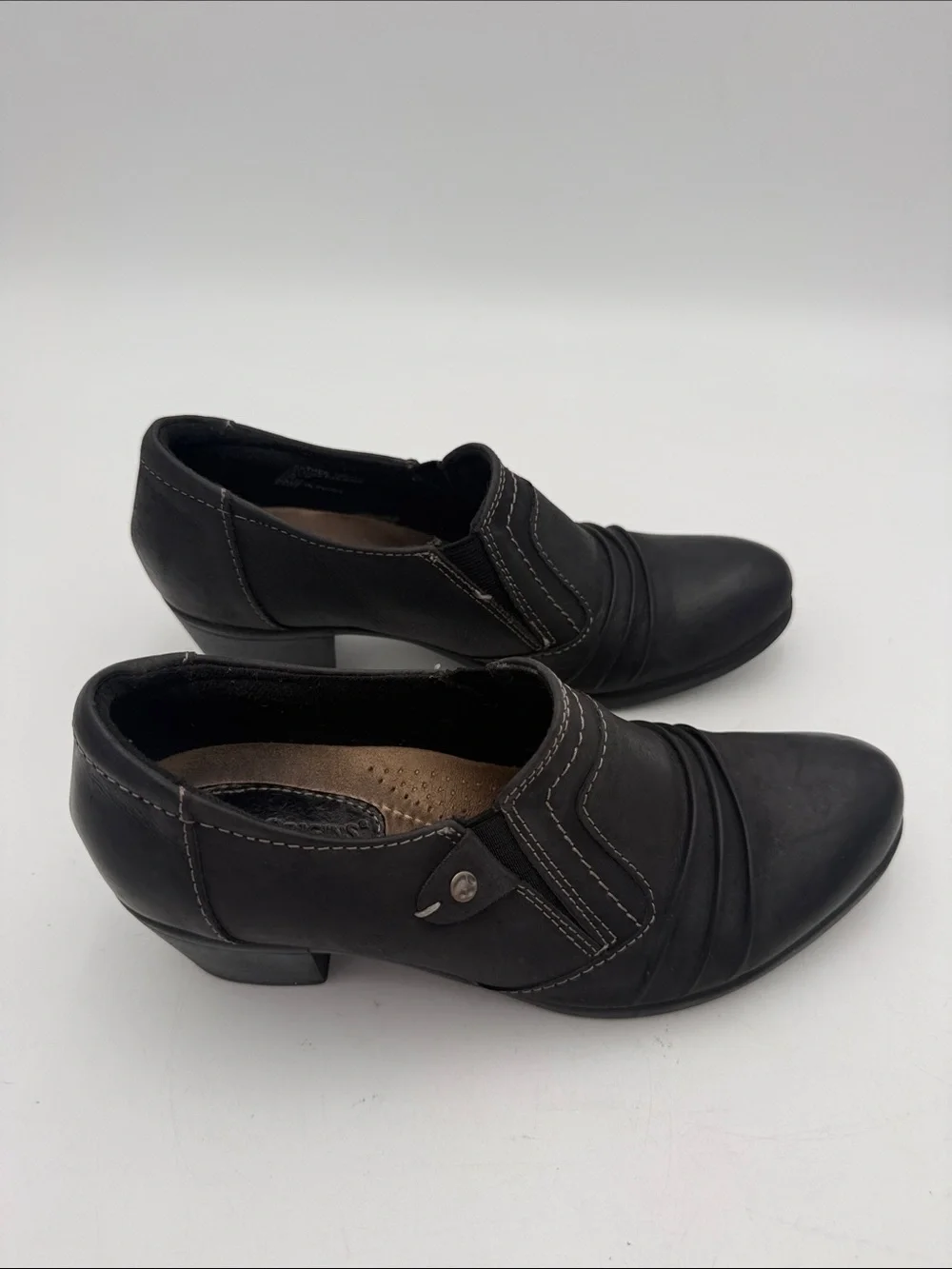 Earth origins Black Low Heel Slip-On Pumps booties women 8M casual office Y2K